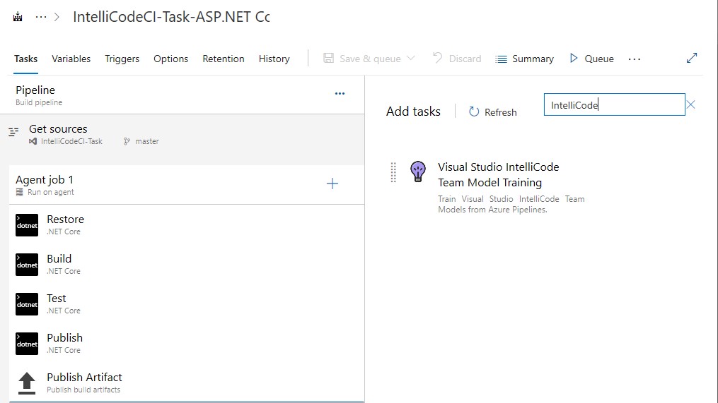 Add training task to pipeline